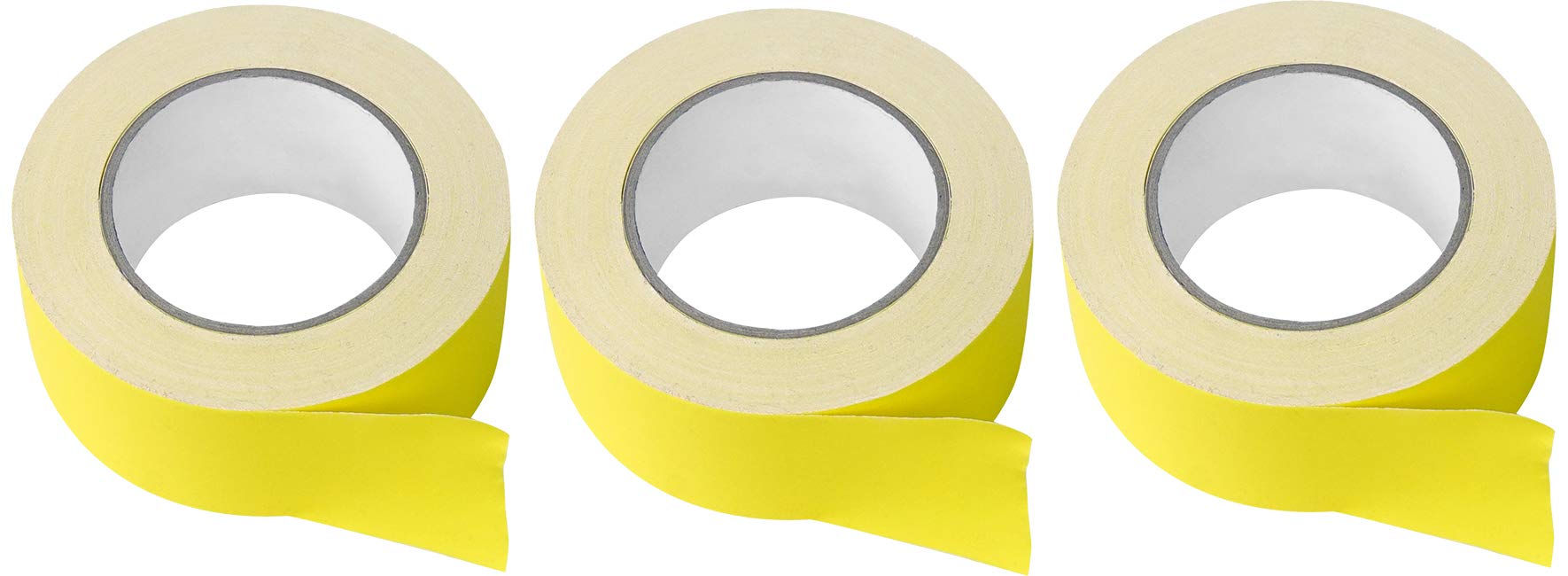 Rockville (3) Rolls Pro Audio/Stage Wire Rock Gaff Yellow Gaffers Tape 2