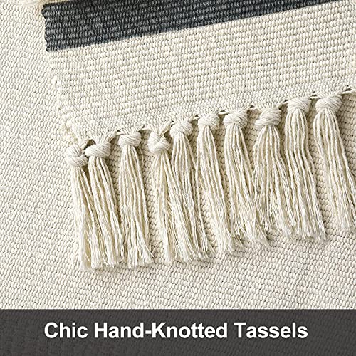 Kimode Kitchen Runner Rug 2.3' X 5.3', Washable Tufted Cotton Hallway Rugs With Tassels Farmhouse Woven Tribal Geometric Shag Throw Boho Area Rug For Laundry Room/Entryway/Bedroom #TOP4