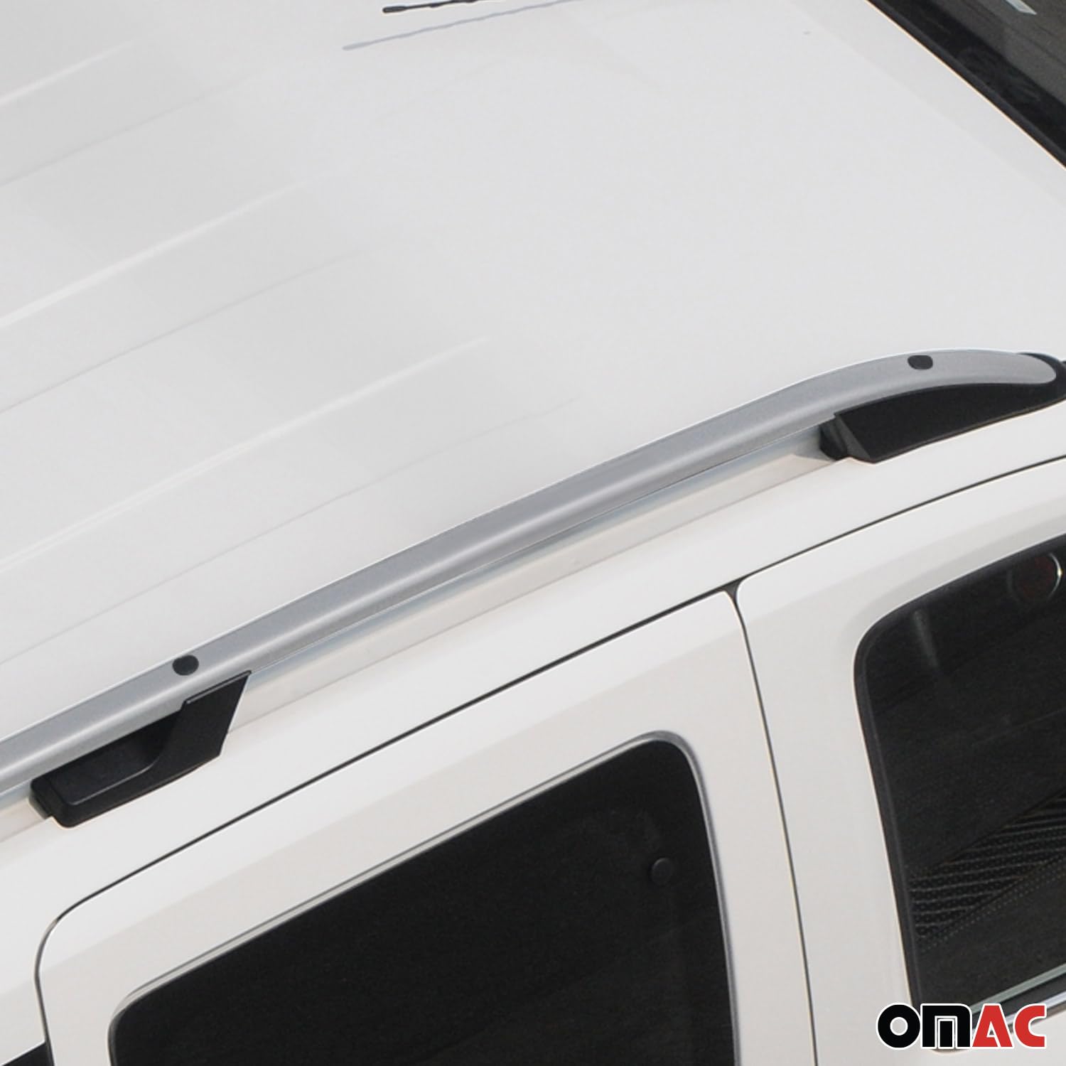 OMAC Alu Rail Tetto Barre Trasversali compatibile con FIAT Fiorino & FIAT Qubo 2008-2019 TÜV ABE Grigio