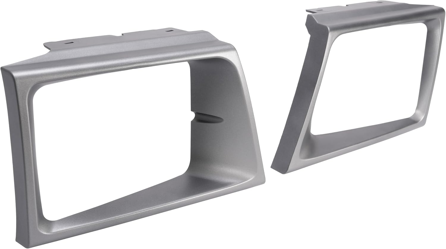 HECASA Headlight Bezel Compatible with 1997-2002 Ford E-150 E-250 E-350 Econoline FO2512158 FO2513158 F7UZ13052AAA F7UZ13064AAA Headlamp Door Driver & Passenger Side Plastic(ABS) Silvery