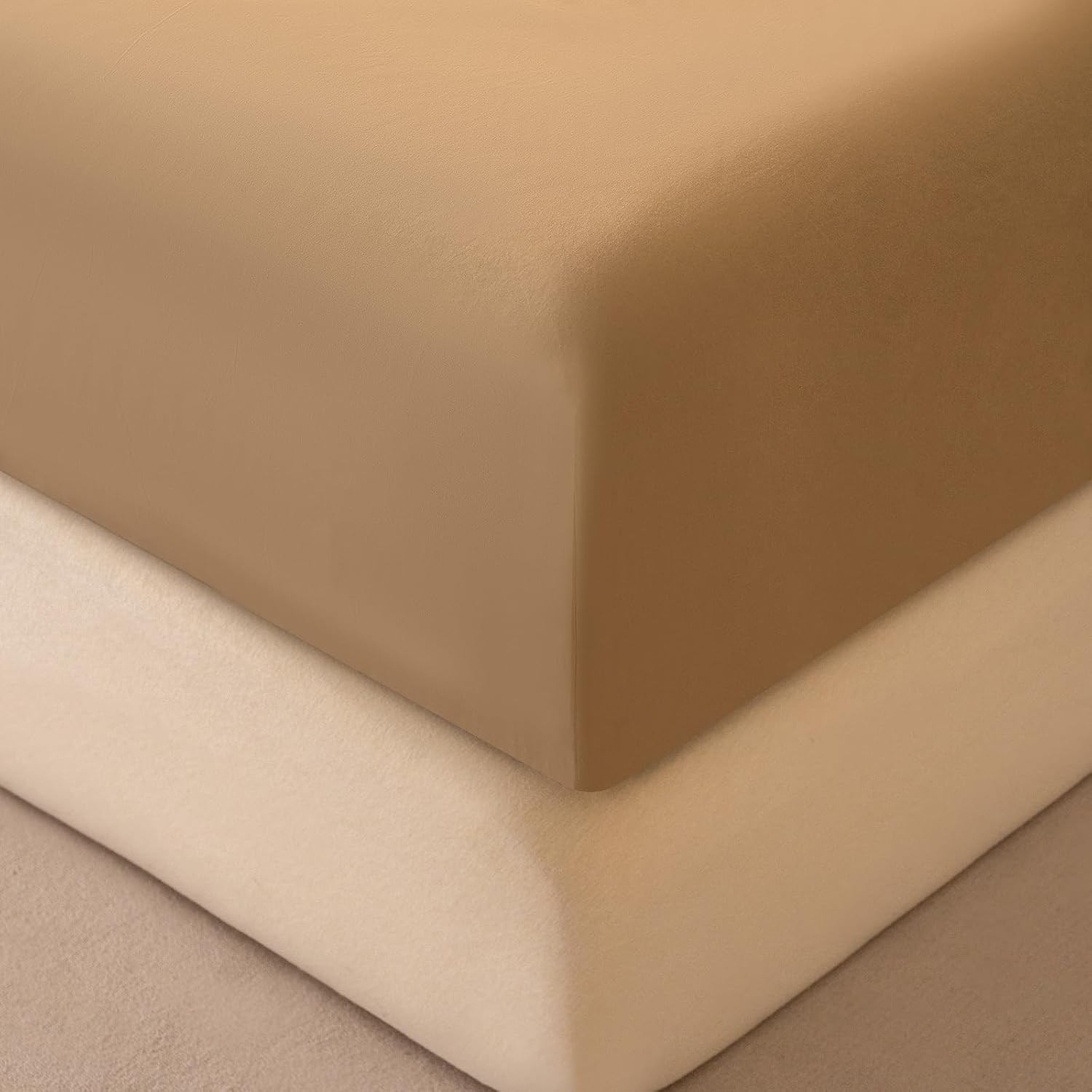 LweiPsqLin Luxury Washed Cotton Fitted Sheet King Size,Bed Sheet Mattress Protector Cover for Women & Men,Deep Pocket with 15'',All Season Cozy Warmth. (Brown, California King)