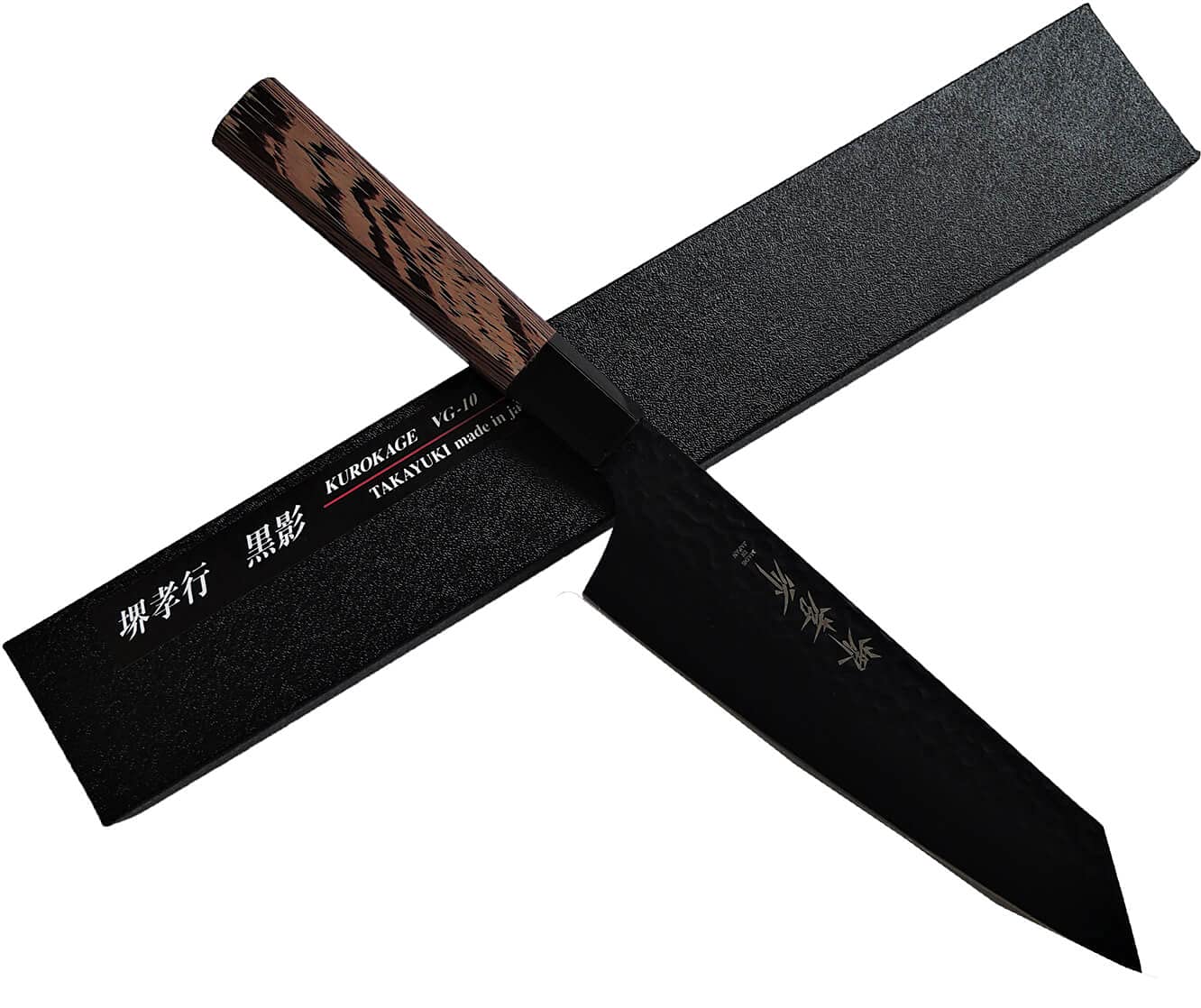 新品　鍛造VG10 黒染め　切り付け 牛刀包丁　Spalted Wood 八角柄 切付牛刀 VG-10 黒染めダマスカス 黒檀水牛柄 210mm – MUSASHI