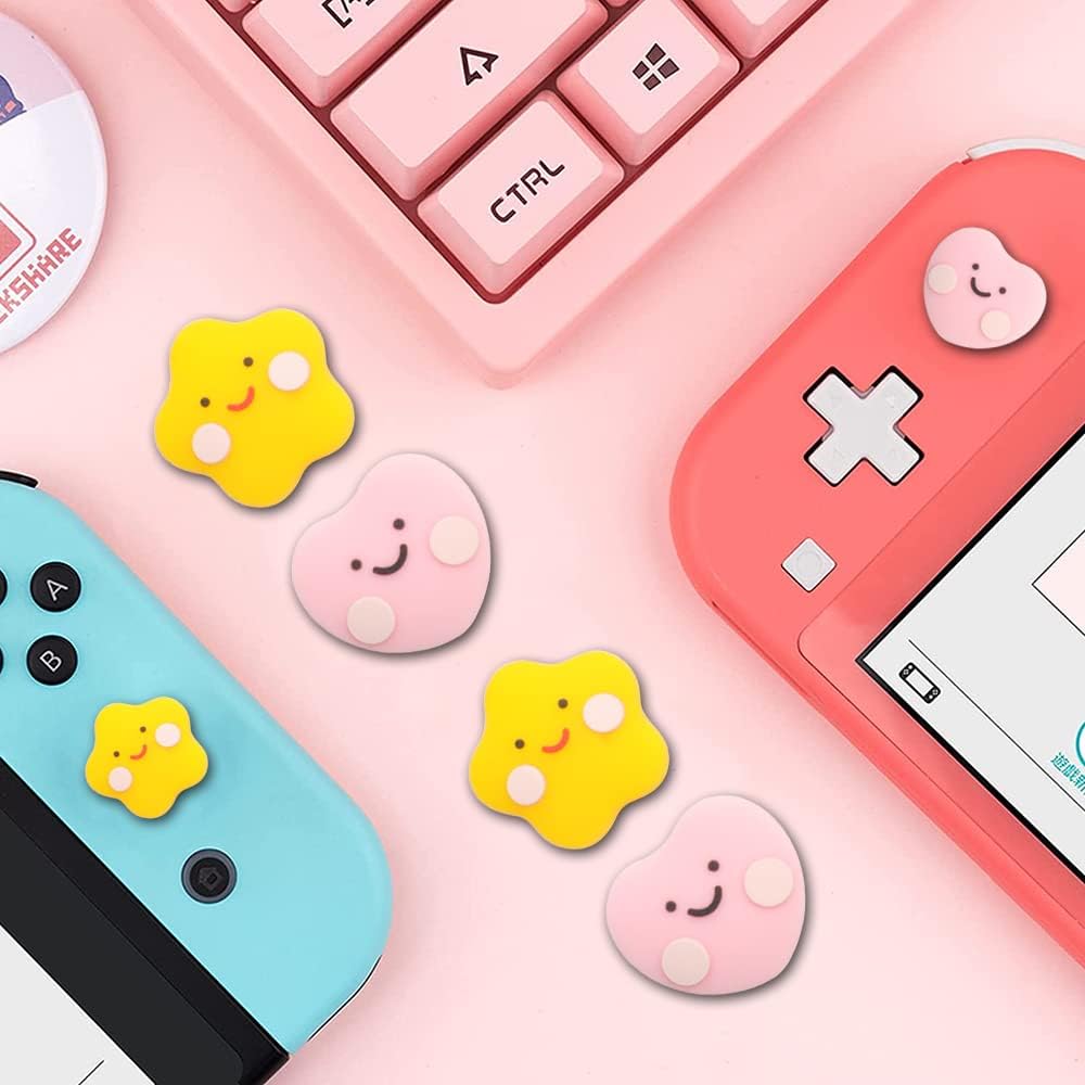 PERFECTSIGHT Switch Thumb Grips, Cute Joystick Caps Thumbstick Cover for Nintendo Switch Lite/Switch OLED, 4 PCS Analog Stick Button Cover for NS Joycon Controller Accessories,Star+Heart - Image 7