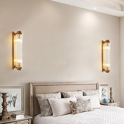 Miniatura 3 de Aplique de pared moderno, apliques de pared, aplique de pared de cristal, iluminación dorada, 2 luces modernas, para montar en la pared, con forma