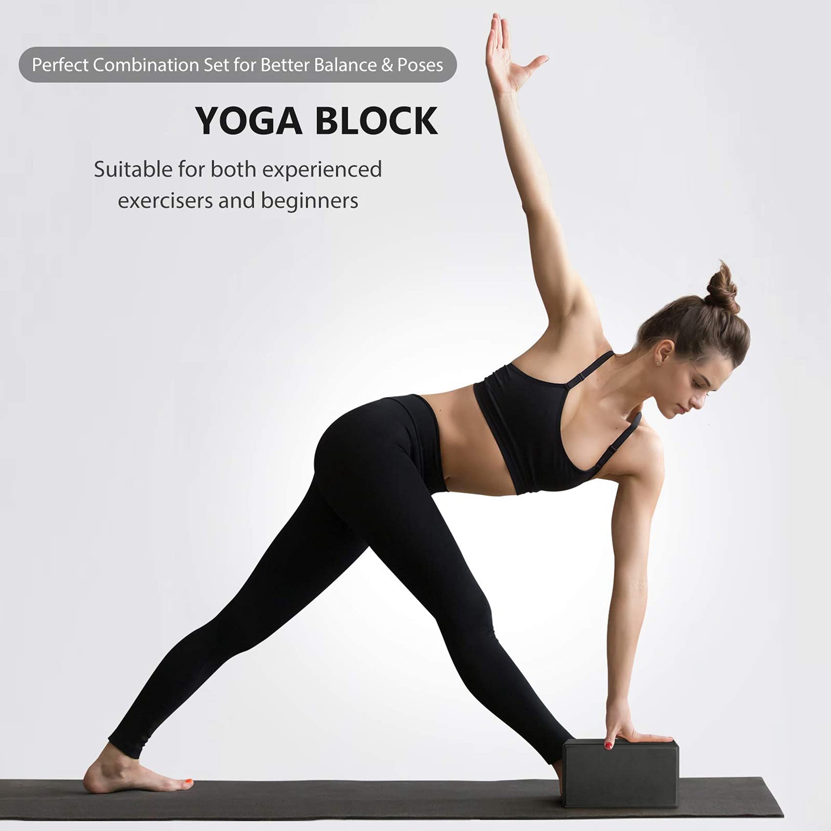 Lot De Yoga : Bloc Noir + Sangle Bleue (neufs) - Stabilité Et Soutien