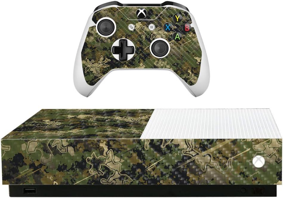MightySkins Carbon Fiber Skin for Microsoft Xbox One S All-Digital Edition - Red Camo | Protective, Durable Textured Carbon Fiber Finish | Easy to Apply, Remove, and Change Styles | Made in The USA
