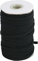 Vista 8 de Banda elástica plana para costura, 1/2 pulgada, 50 yardas de alta elasticidad, cordón elástico negro, cuerda elástica de punto para coser