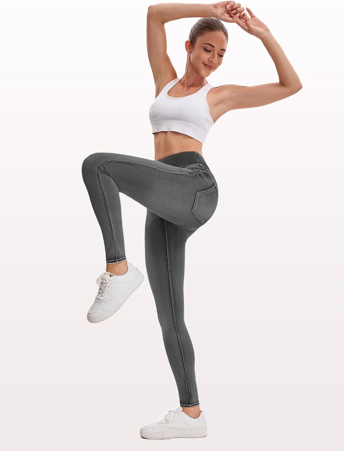 Stretchy Jeans for Women High Waisted Jeggings Tummy Control Slim Fit Jeans Pull On with Pockets Stylish Casual - Image 6