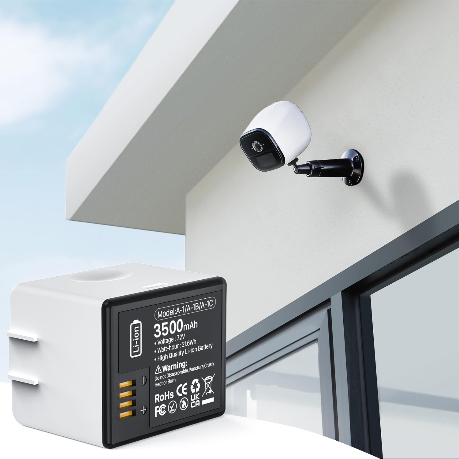 Rapthor Batteria ricaricabile 2560 mAh compatibile con Arlo Pro/Pro 2