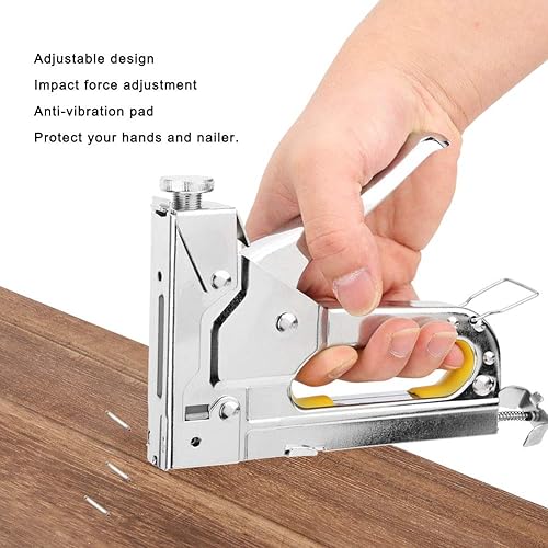 Miniatura 3 de Pistola de grapas manual para tratamiento térmico, pistola de clavos, clavadora de marco plateado, herramienta de clavado manual para puerta en