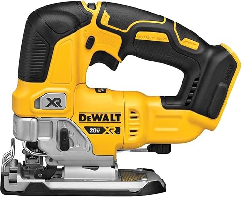 DEWALT Sierra de calar 20V MAX XR, velocidad de 3,200 cuchillas, motor inalámbrico, sin escobillas, luz LED, solo herramienta desnuda (DCS334B)