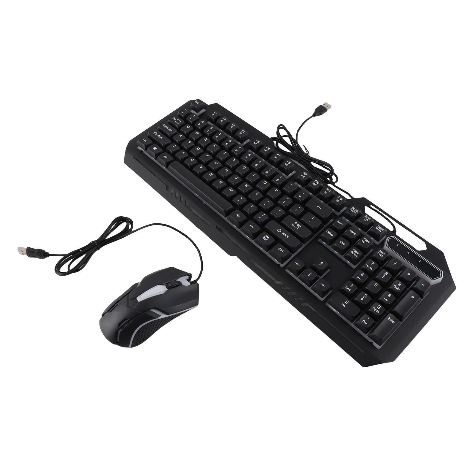 Acouto Przewodowa Klawiatura Combo 1200 DPI RGB Light Ergonomiczne 104 Klawisze Klawiatura do Gier ze Stopu Aluminium i Zestaw do Komputerów Stacjonarnych Laptop PC to Aluminiowa Przewodowa i