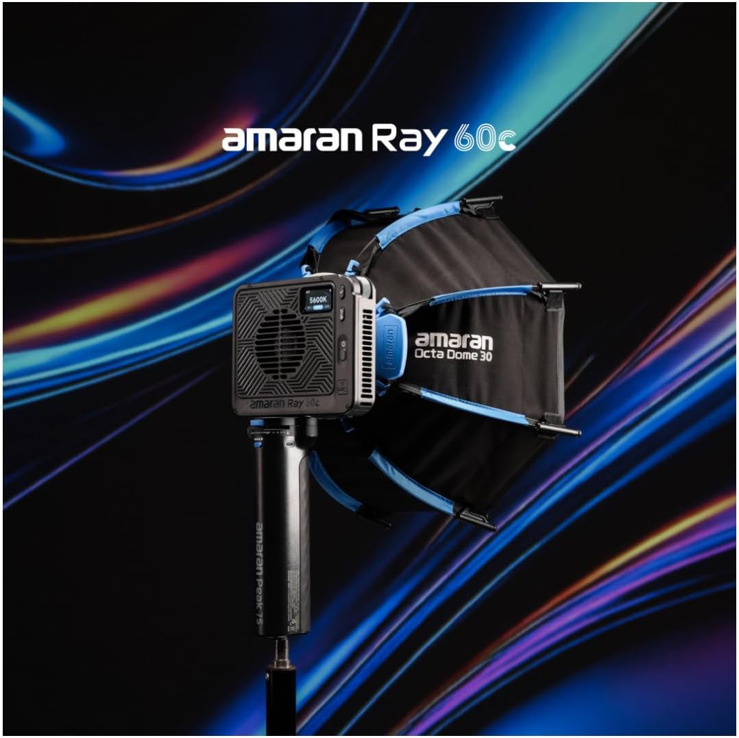 Amaran Ray 60c Full-Color RGB LED Video Light Bundle with Soft Light Modifier (2 Items)