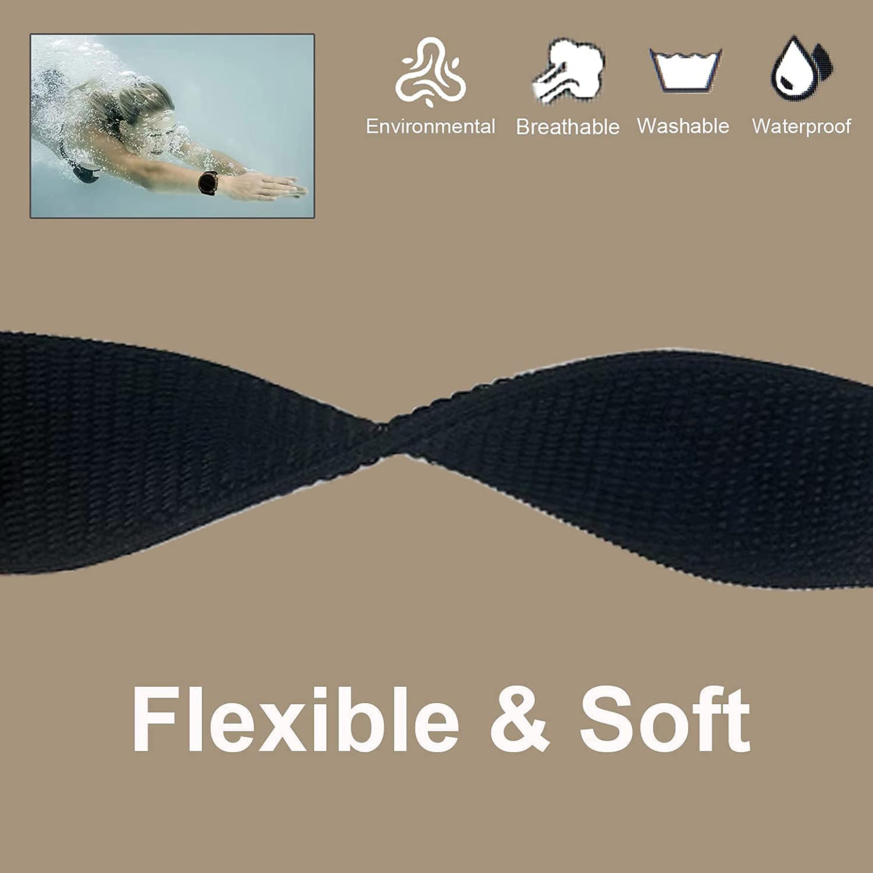 Compatibile con cinturini Garmin Fenix 7/6/Fenix 5, 22 mm, a sgancio rapido, facile da montare, in pelle di silicone + nylon intrecciato ultraleggero sportivo per Fenix 5 Plus, Fenix 6 Pro