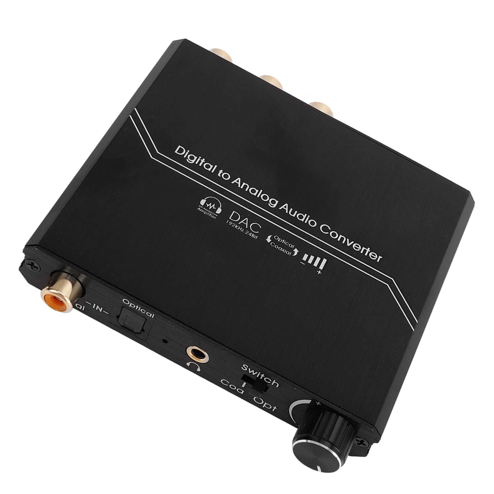 Convertitore audio digitale-analogico Mtlavishness con regolazione del volume Convertitore audio digitale da coassiale ad analogico stereo da 3,5 mm Adattatore 192 KHz 24 bit per