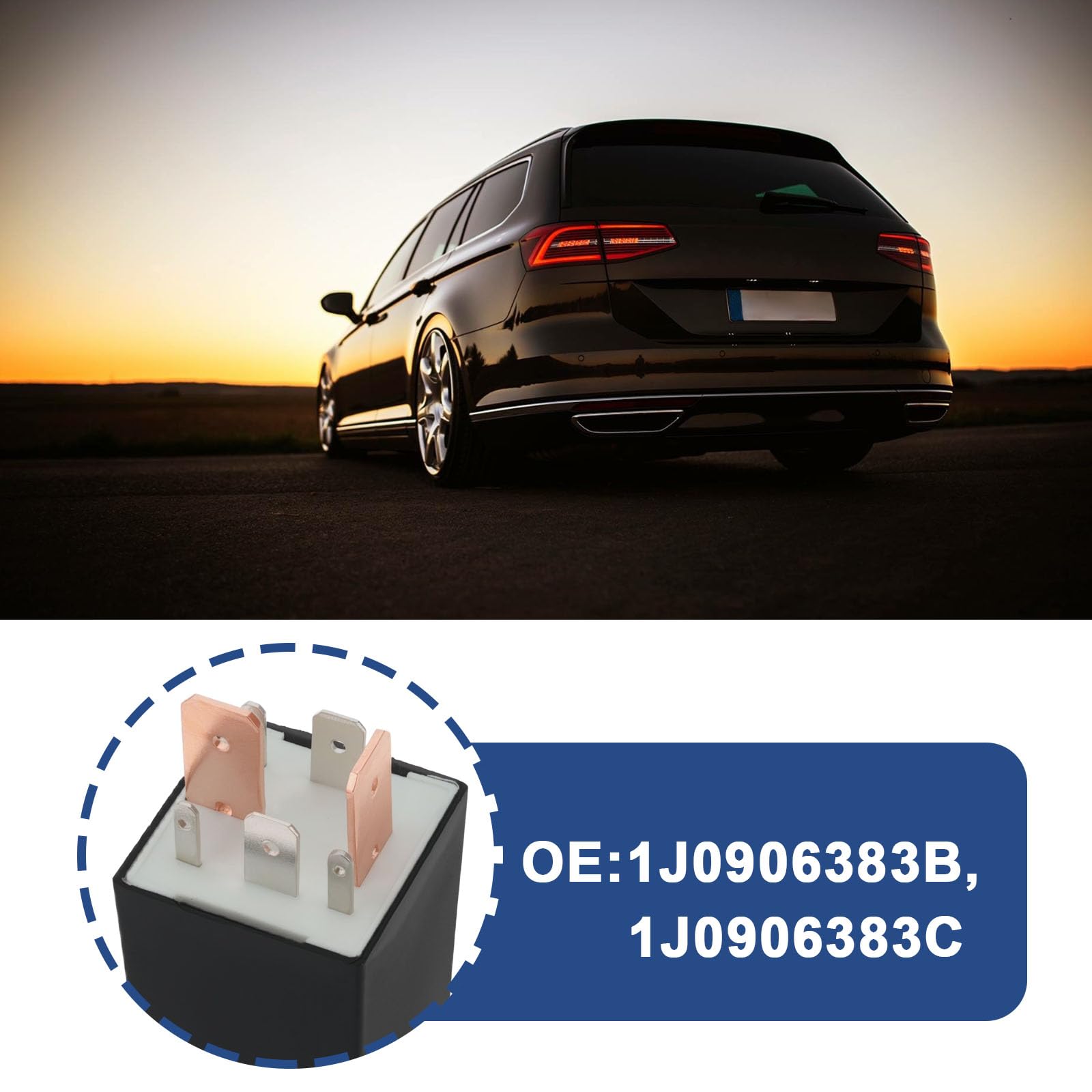 EMSea Przekaźnik pompy paliwa 7-pinowy, zamiennik 1J0906383B 1J0906383C 1J0906383, 12 V, 40 A, kompatybilny z Audi TT, kompatybilny z VW BORA