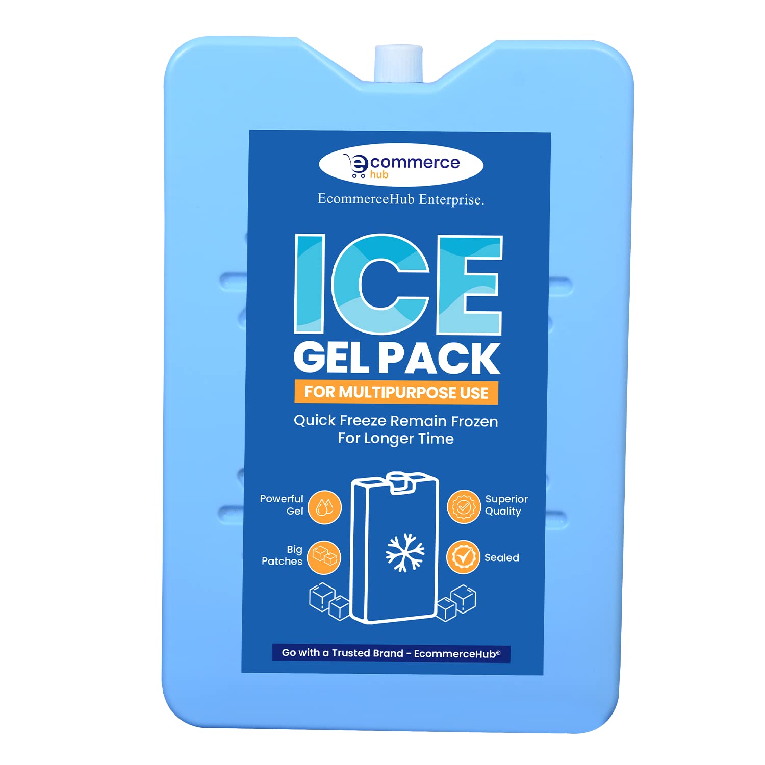 EcommerceHub® Ice Gel Pads Packs,Sealed and Leak-Proof Packs,Multipurpose Use Cold Pack,Extra Large Size Suitable for heavy Cold Items Carriers, 1500 ML, Pack of 1