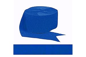Bright Royal Blue Crepe Paper Roll - 81' - Craft and Party Essential