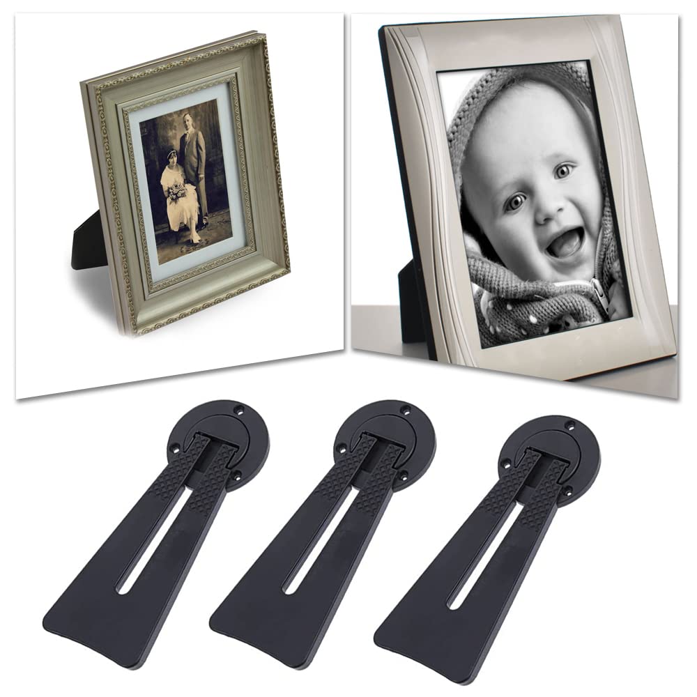 Supporti Per Cornici A Piedistallo - 15 Pezzi Con Viti, Per Foto, Dipinti E Album, Colore Nero - Foto 3