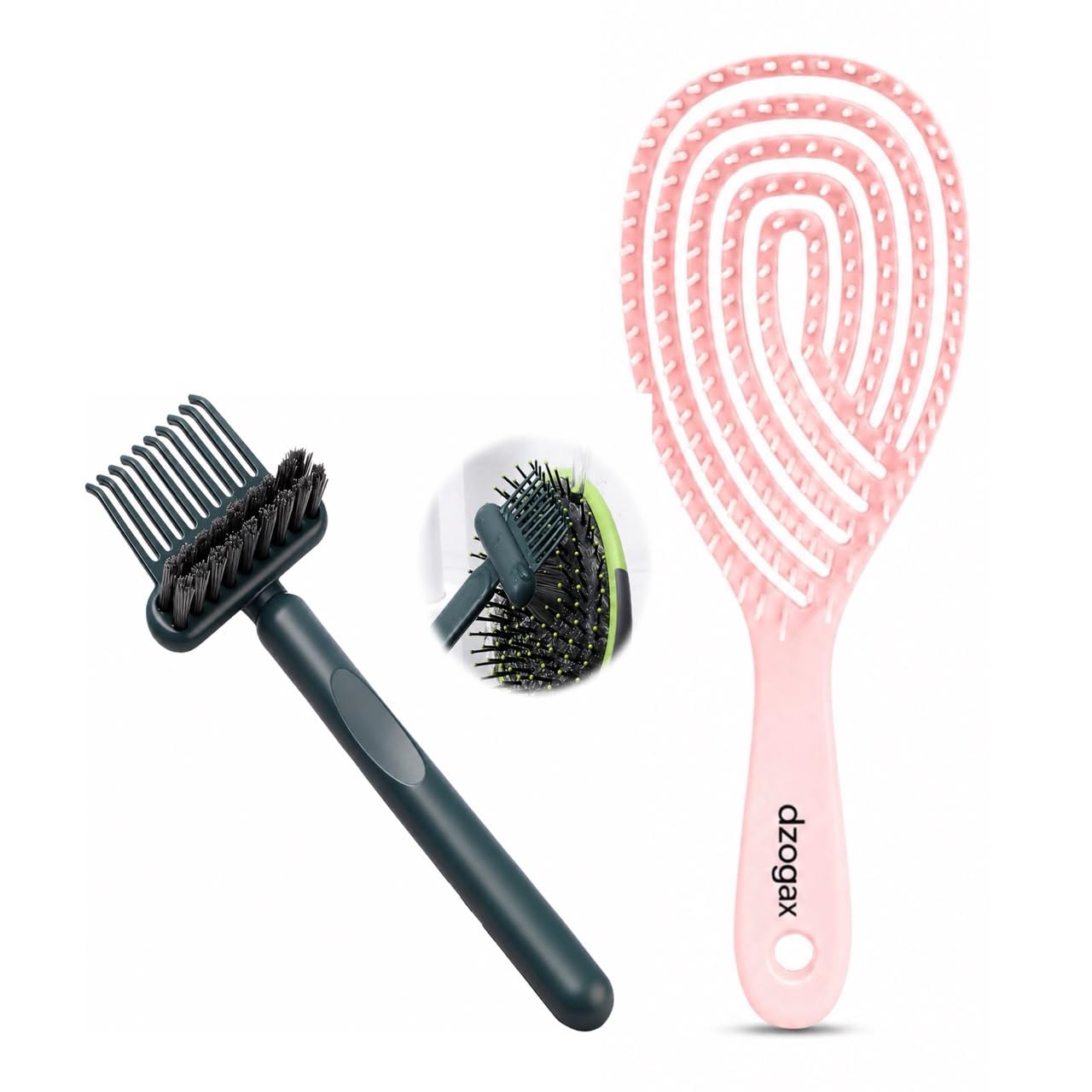 Hair Brush Cleaner Tool with Rake Comb – Easy Hair Removal from Brushes With Premium Pink 3D Hair Brush for Styling, Detangling and Grooming for Men and Women (hair brush with hair brush cleaner)-picture-27