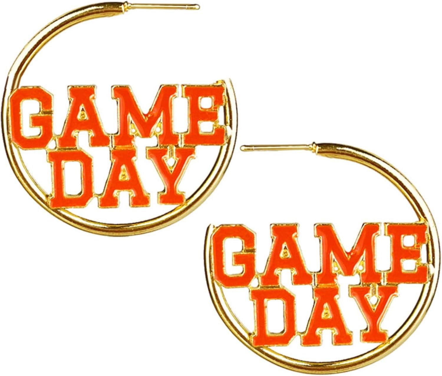 Game Day Hoop Earrings Football Team Sports Fan Earrings for Women