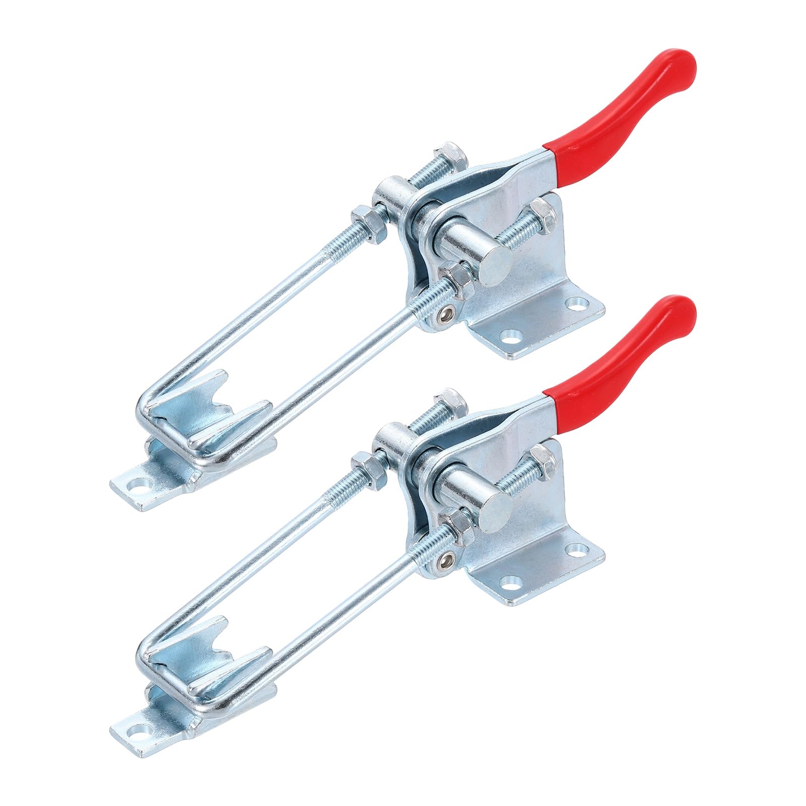 sourcing map 2pcs 40344 Toggle Latch Clamp M8 x 45mm 1984lbs Holding Capacity Adjustable Quick Release Pull Latches Galvanized Iron Hasp Clamps for Smoker Lid Jig Tool Box Case Door