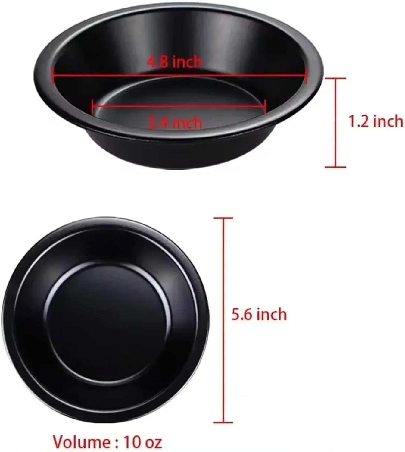 Mini Pie Pans 5 Inch Tins, 4 Pack Nonstick Round Bread And Meat Bakeware For Oven And Instant Pot Baking