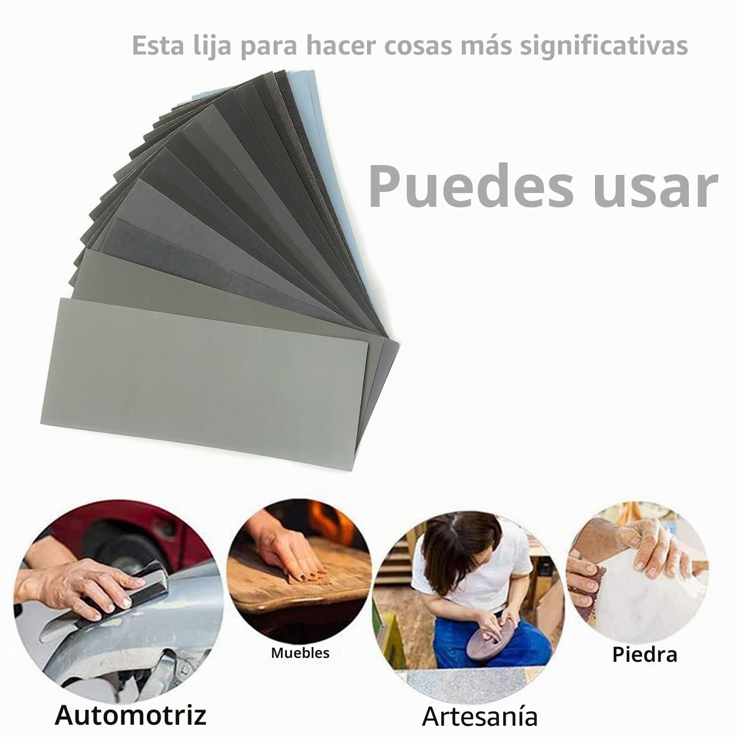Kit de papel de lija. Papel de lija ultrafino de grano 120 a 10000, 17 tipos de granos, adecuado para lijado de metal, madera, plástico y automóviles (9 x 3,6 pulgadas17 hojas) FEIHU