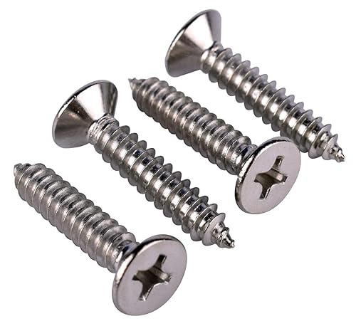 Miniatura 1 de KOSJETHAS Tornillos para madera n. 6 x 38" Tornillos planos de chapa de cabeza avellanada Phillips Drive, acero inoxidable 304 18-8, tornillos