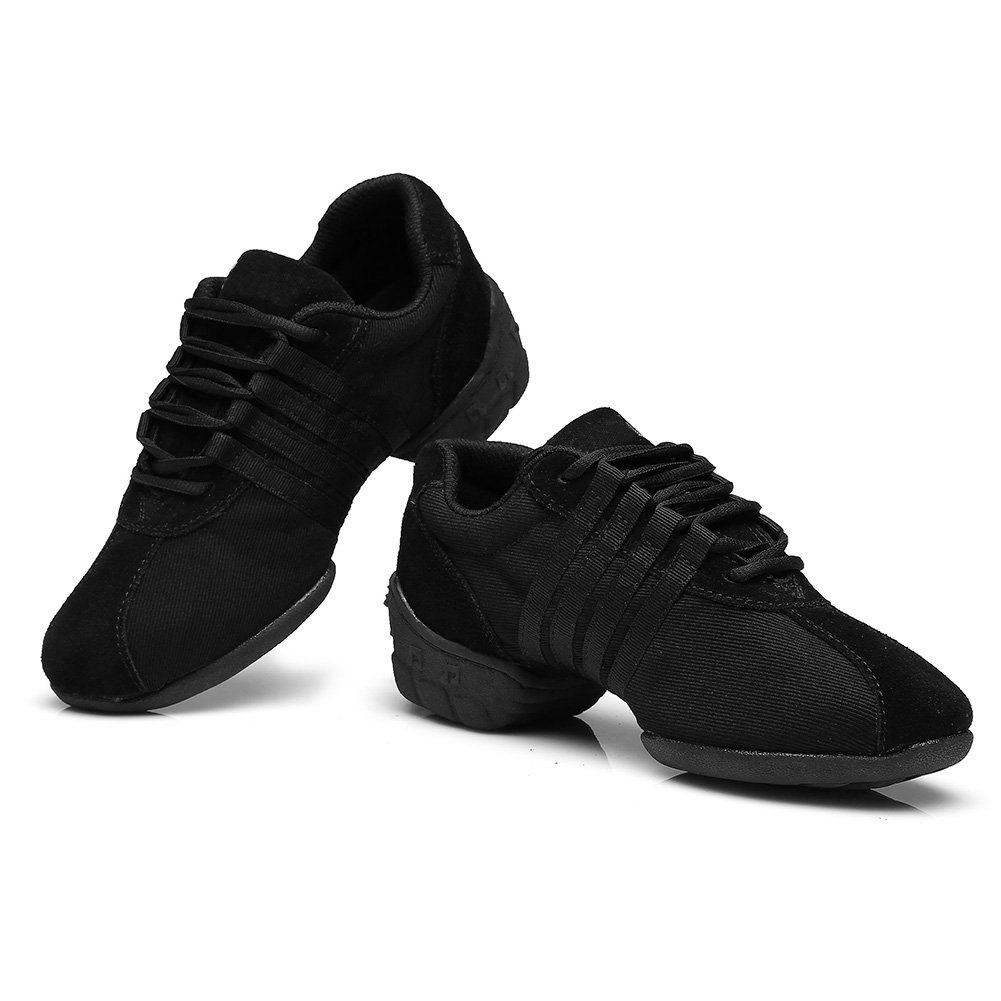 HIPPOSEUS Zapatos de Práctica de Baile Mujer con Atados Zapatillas Baile Moderno de Jazz Cómodos Dance Sneakers,Model T01