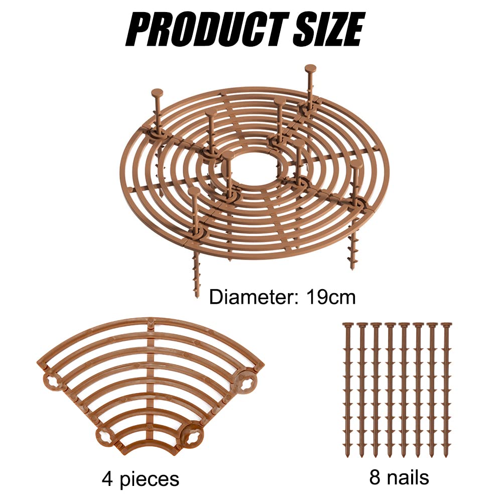 Lot de 2 Protection pour Pot de Fleurs, Grille Protection Plante 19cm, Protecteur De La Plante, Protection Plante Chat, avec 8 Boulons,Protège des Enfants et Animaux qui Creusent Terre Dans Pots