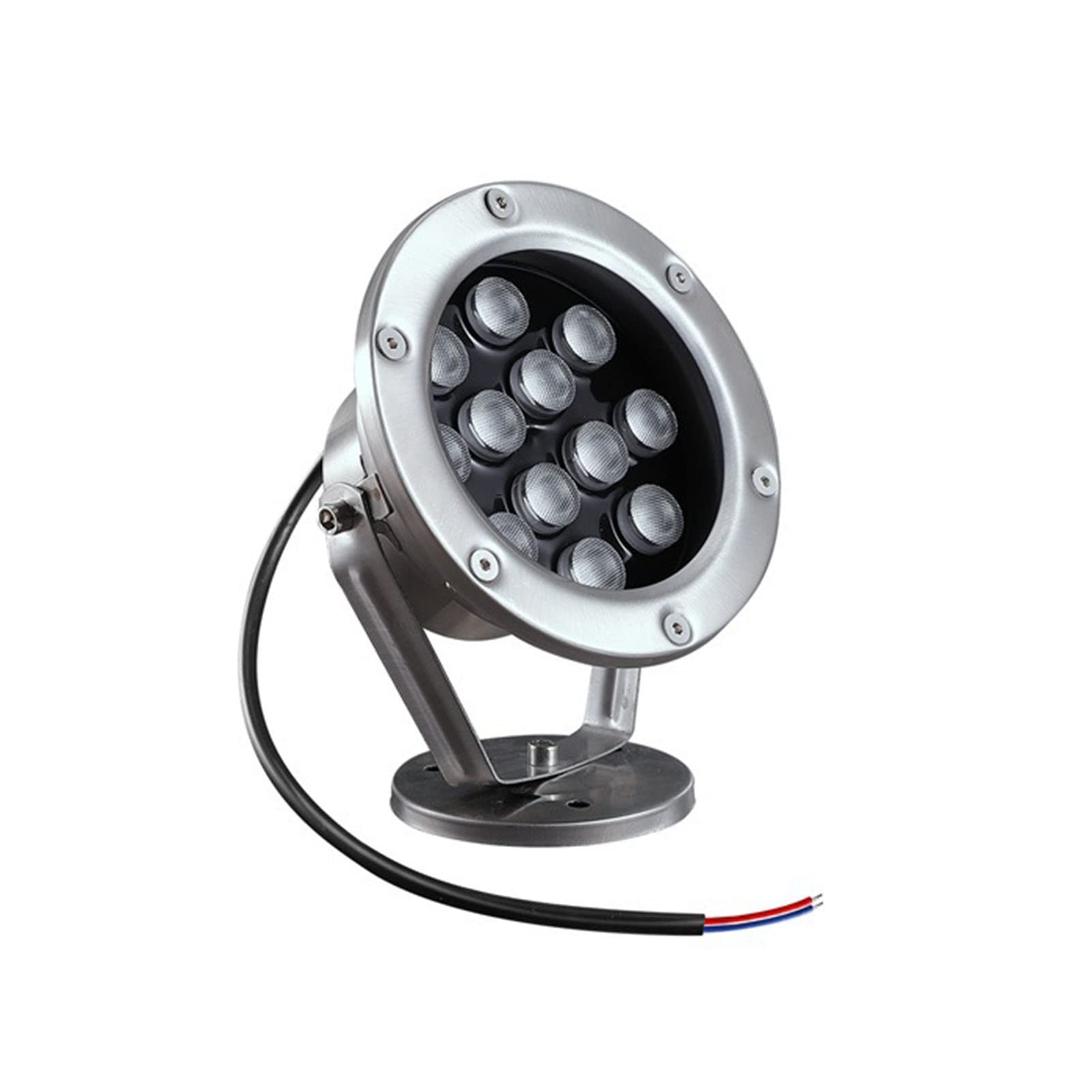 All'aperto LED Luci Subacquee Ruotabile Basso Voltaggio 12/24V Faretto Subacqueo IP68 Impermeabile Acciaio Inossidabile Luci del Laghetto per Fontana Acquario Illuminazione del Paesaggio