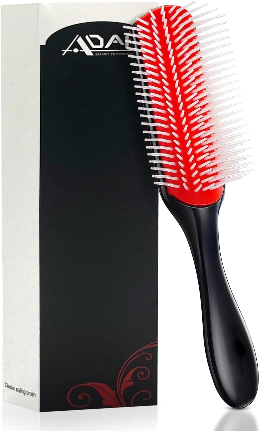 Hair Brush for Women Men, Curly Wet or Dry Hair. 9 Row Brush for Detangling, Separating, Shaping (HB-2503B)