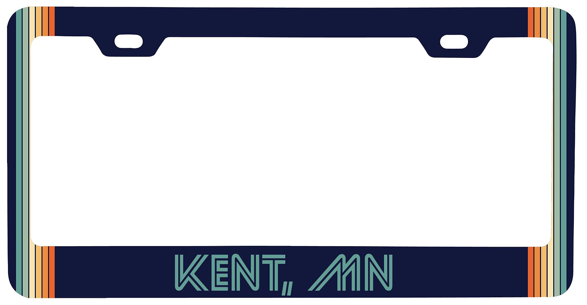 Kent Minnesota Car Metal License Plate Frame Retro Design