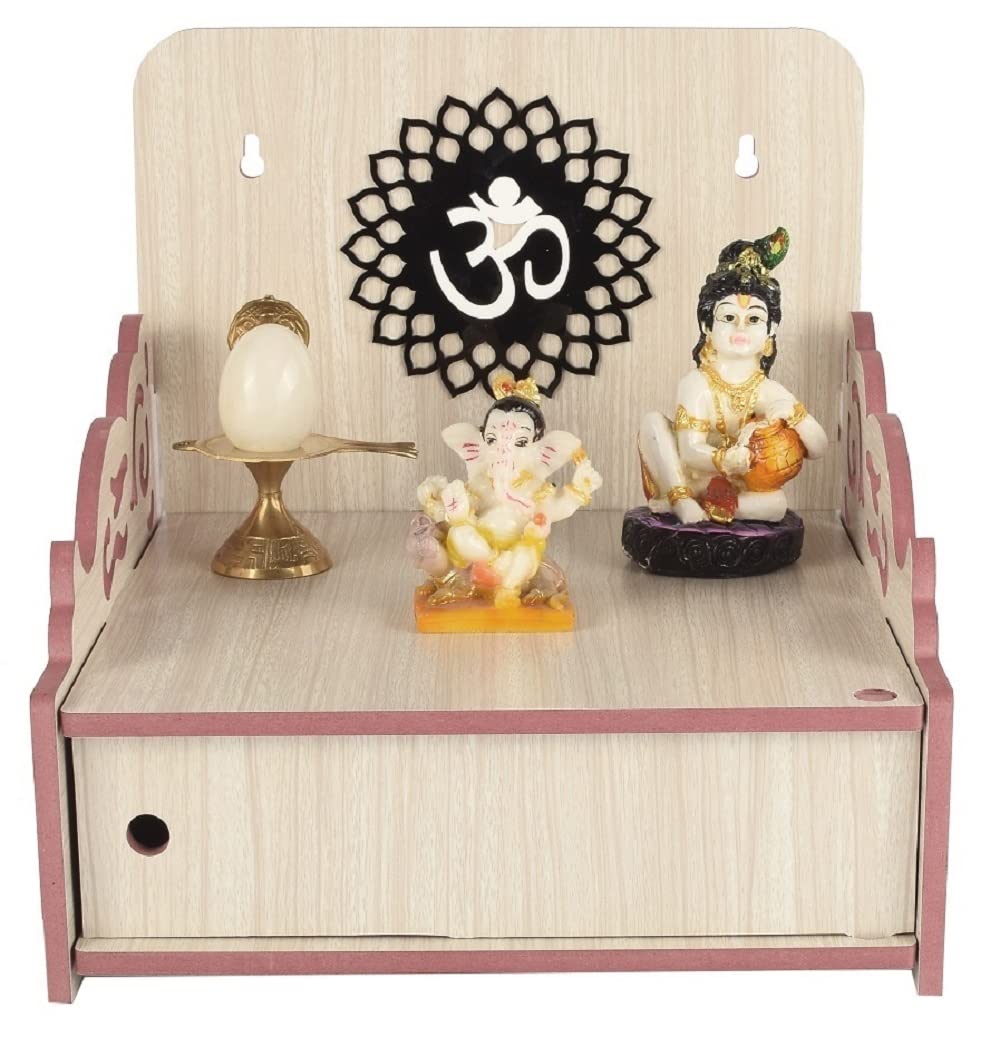 Lakhaji Christian Wooden Wall Hanging Temple For Home And Shop,Office And Home Showpiece Temple(White),43 cm,29 Cm