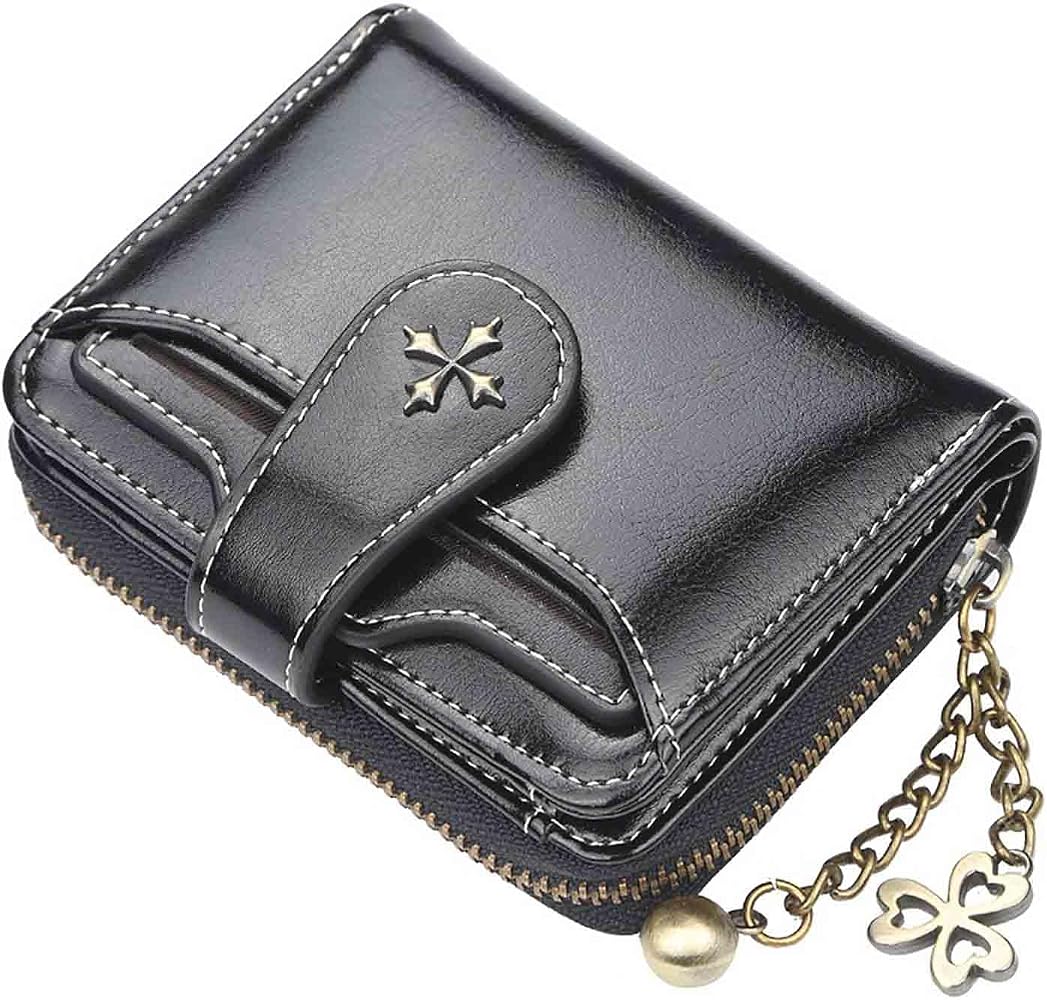 小物 00s Y2K Anasui Long Wallet Leather Black MOMEITU Women's retro wallet small Y2K credit card bag zipper
