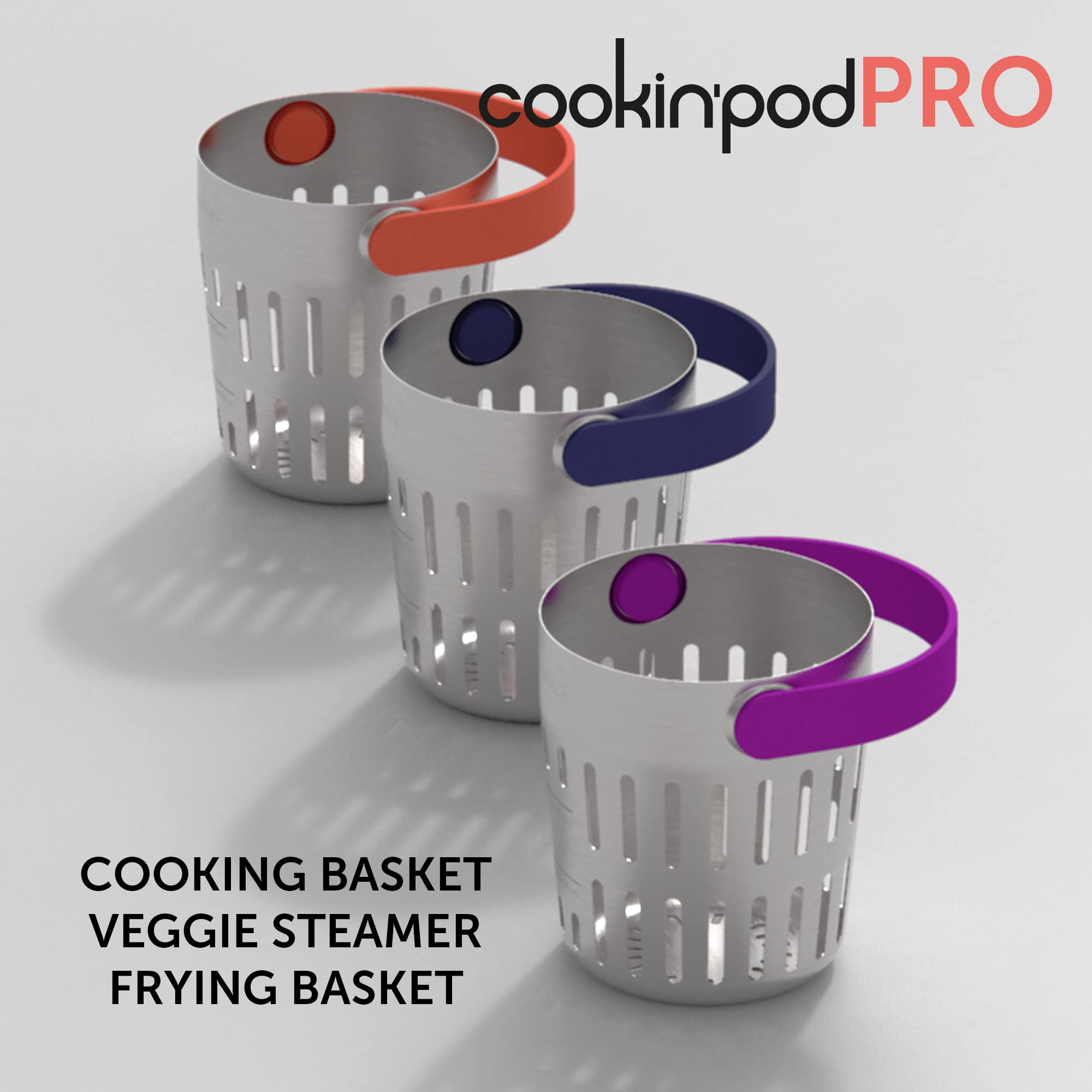 Trebonn - CookinPodPRO Coral Stainless Steel Cooking Basket - Ideal for Pasta Cooking Steaming and Frying - Image 3