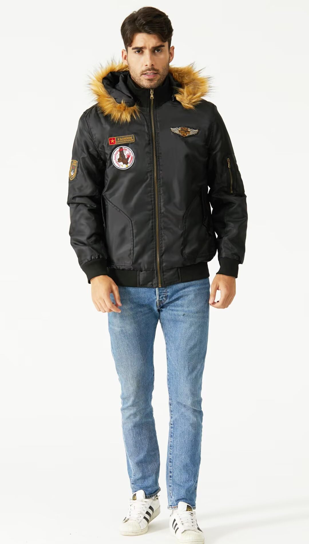 Giacca-Militare Felpa-Bomber Parka-Uomo Casual Invernale - Autunno Primaverile Elegante Giubbotto Aviatore Tattica Militare College Spessore Medio in Pile Cotone Hooded Jacket Giacca
