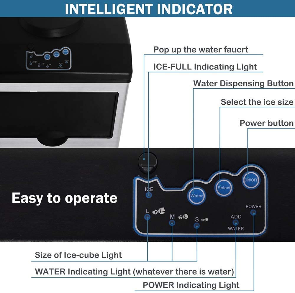 Amazon.com: 2 in 1 Ice Maker Machine With Water Dispenser