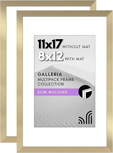 Vista 392 de Americanflat Portarretratos de 8 x 12 pulgadas con plexiglás pulido, juego de 2 portarretratos de 6 x 8 pulgadas con paspartú o para fotos de 8 x 12