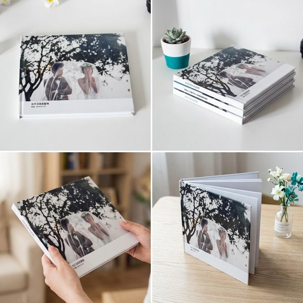 Hardcover Fotoalbum Minimalistisch, Aus Papier gefertigt, geklebte Bindung, kratzfest, wasserdicht, staubdicht, für, Paare, für, 40 Seiten, minimalistisch, 12 Zoll (28,5x21 cm)