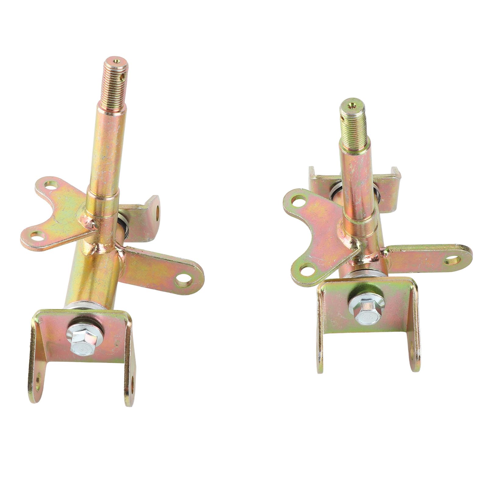 RiToEasysports 17 Mm Achsschenkel-Spindel, Vordere Achsschenkel-Spindel, Metalllegierung, 1 Paar Wärmebehandelt, 3 Bolzen, Links und Rechts, für Trommelbremse, ATV, Go-Kart, 50 Bis 150