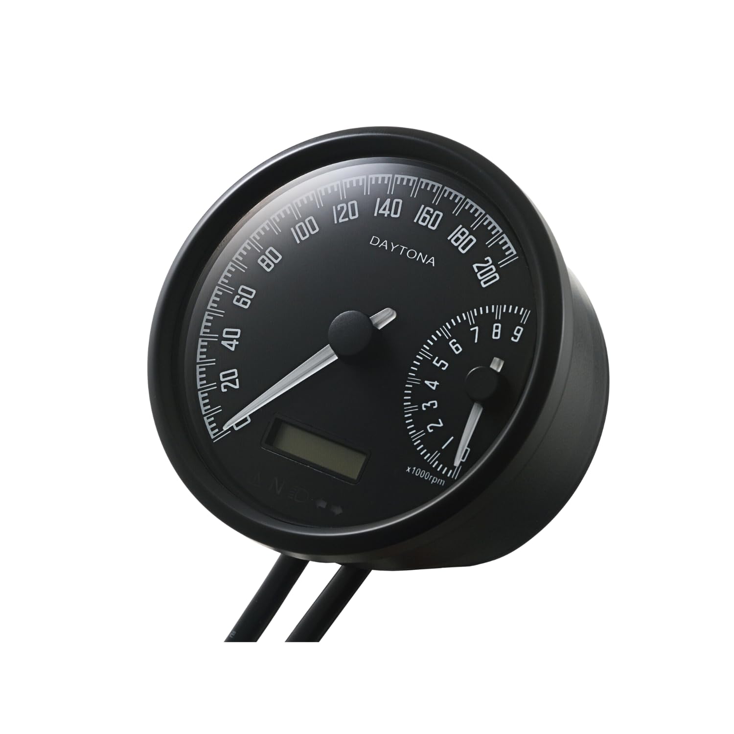 Daytona 80mm Electric Speedometer & Tachometer Combo Gauge – 200 MPH Speed / 9,000 RPM Dual Needle Motorcycle Meter with LED Backlight