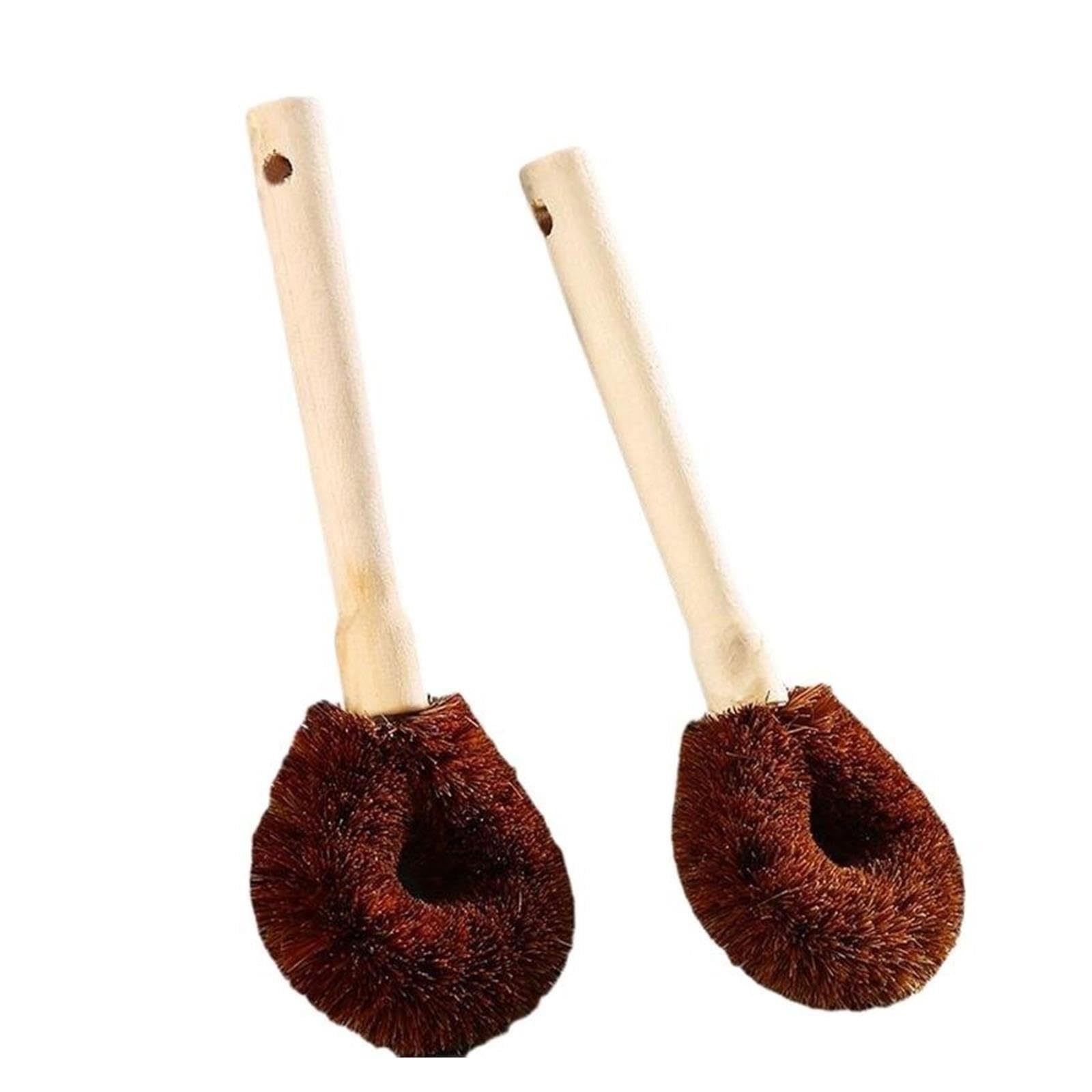 3pcs Coconut Palm Pot Brush with Wooden Handle pour Cuisine