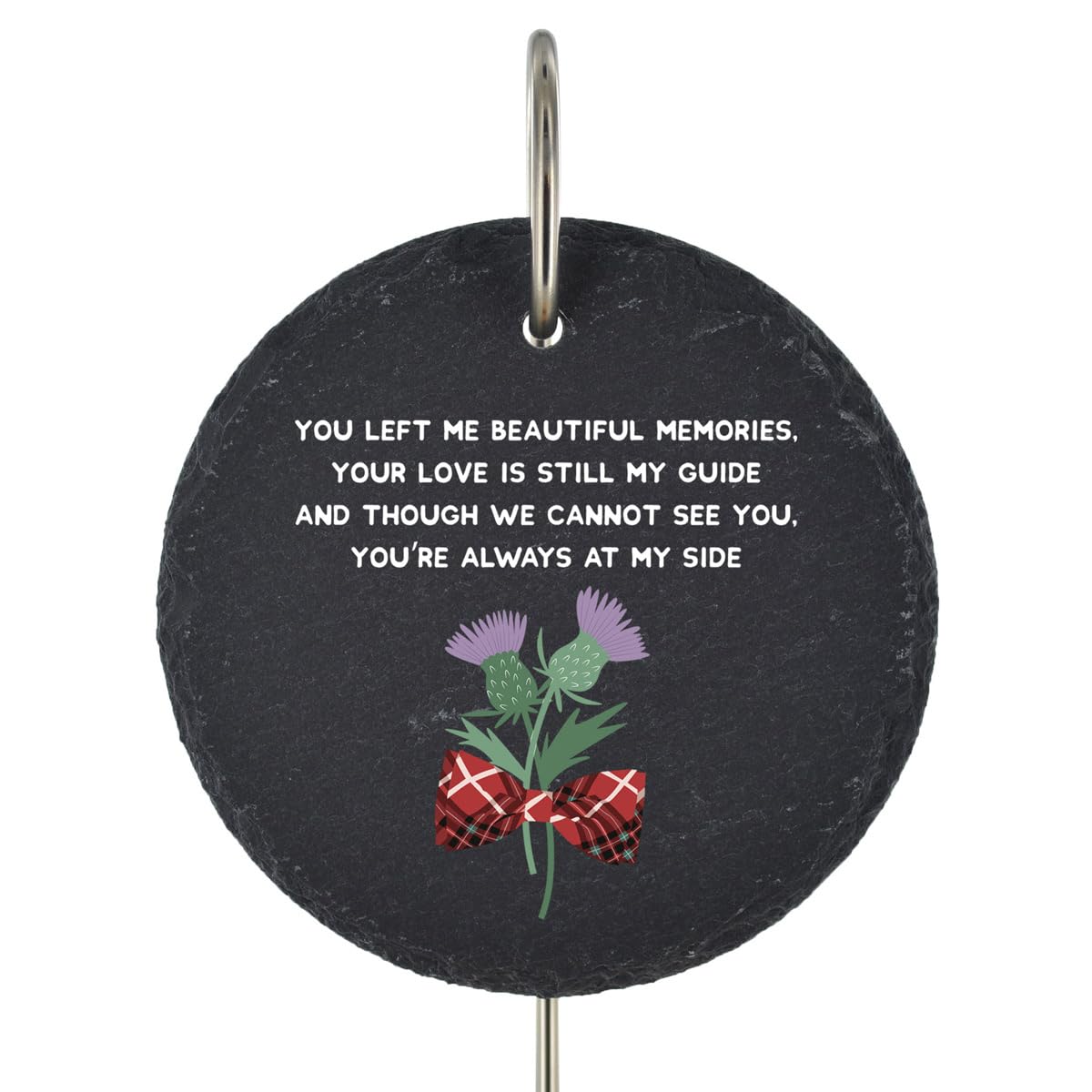 Global Designs Multi Thistle Grave Stick Marker Plaque Ornament Scottish Slate Memoriel Sentimental Tribute Graveside Decor 25X11cm