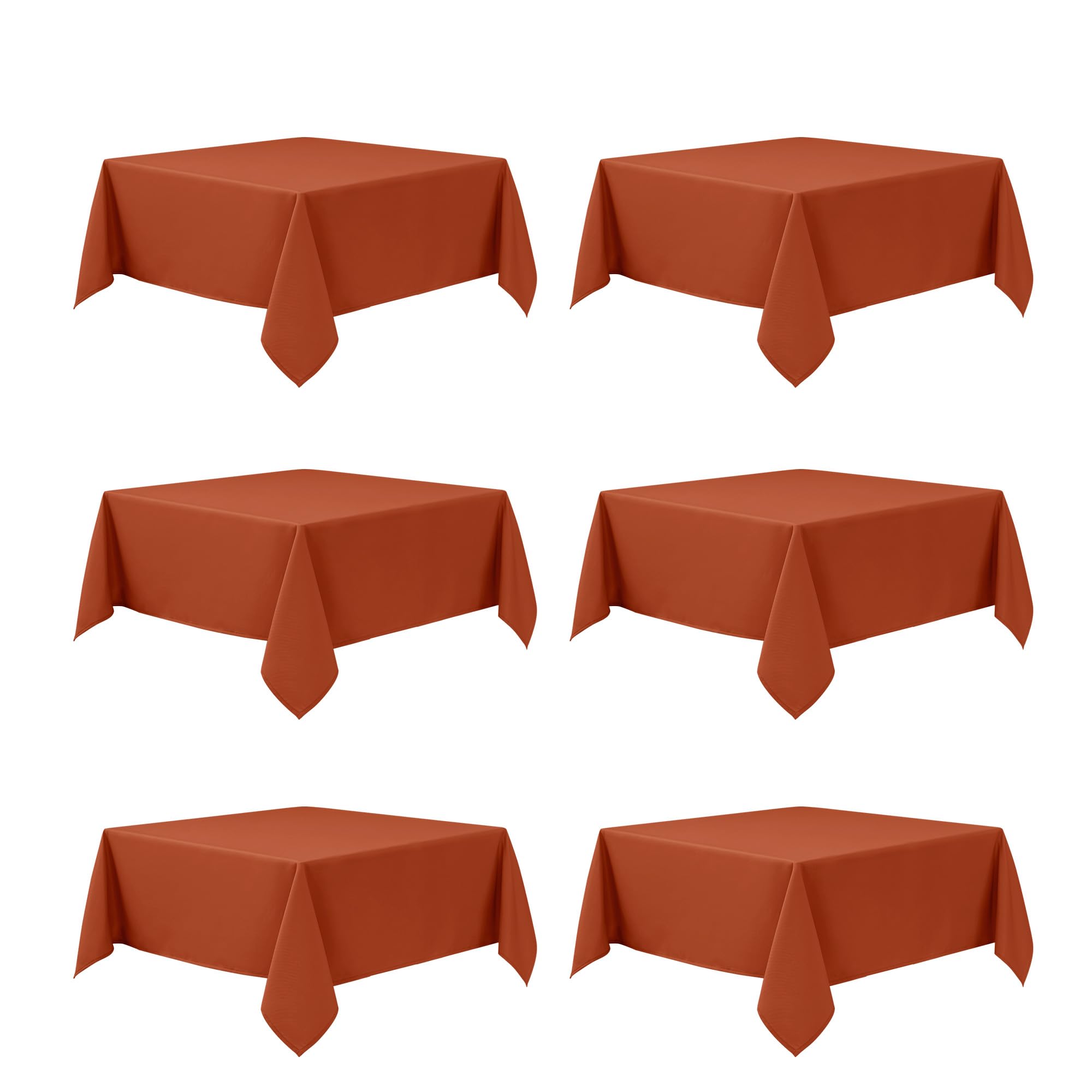 6-Pack Rust Tablecloths for Square Tables, 54 x 54 Inches