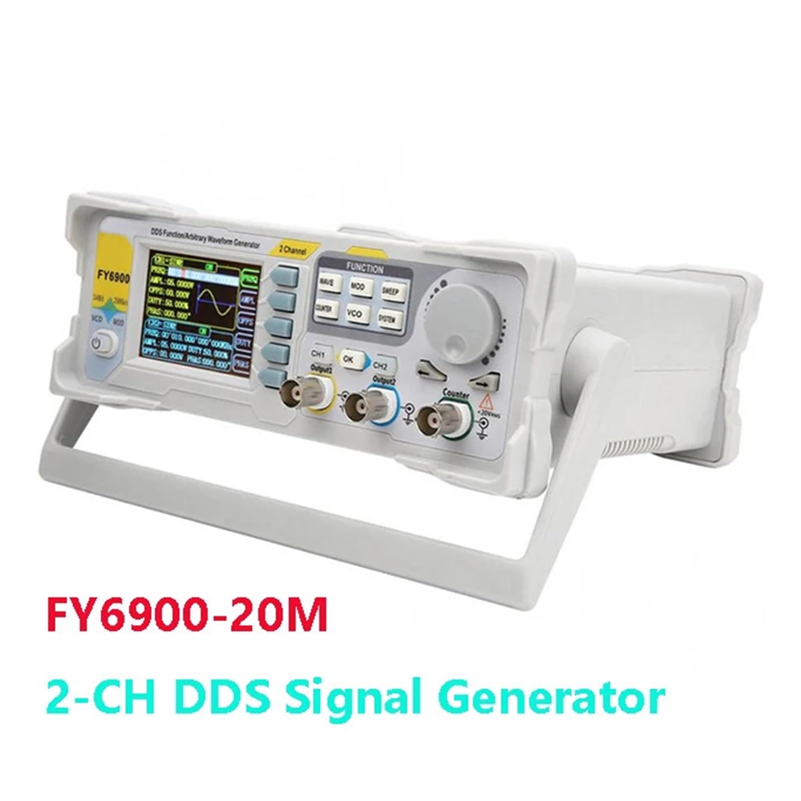 Generador de señales con función DDS FY6900 de 20/30/40/50/60/80/100 MH/z, generador de Forma de Onda arbitraria de Doble Canal, Fuente y Contador de frecuencia(FY6900-20M)