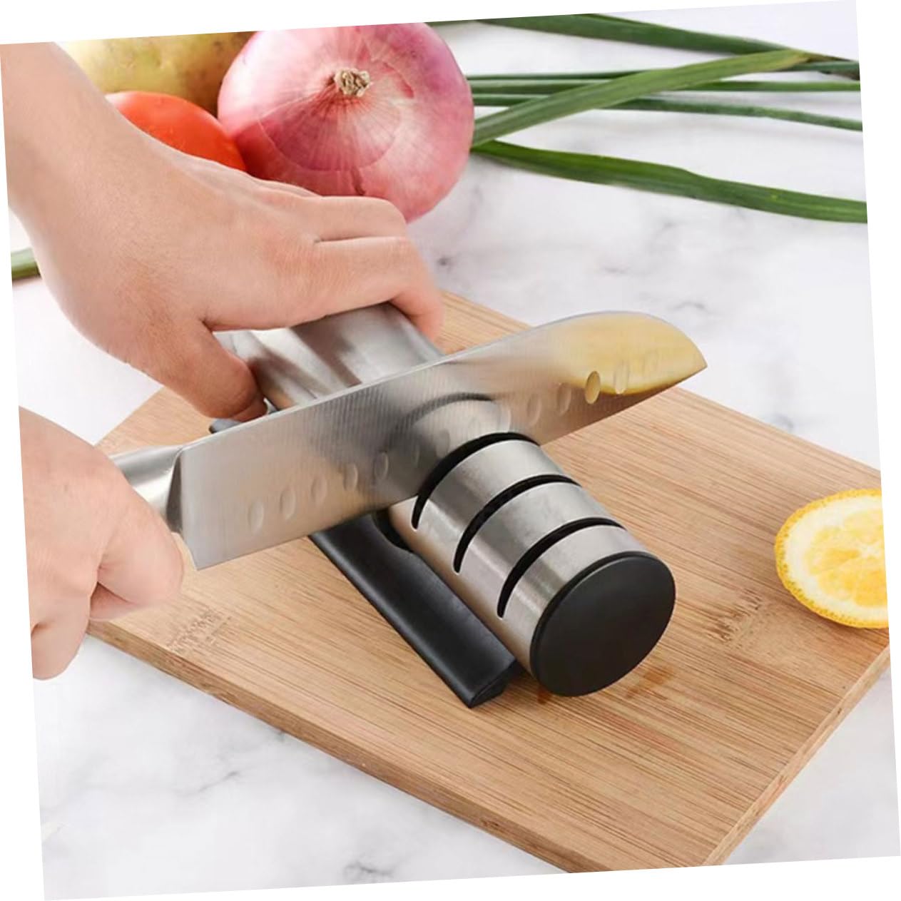MAGICLULU Affilacoltelli Portatile Per Affilare Da Cucina Affilacoltelli Per Forbici - Design Del Pad
