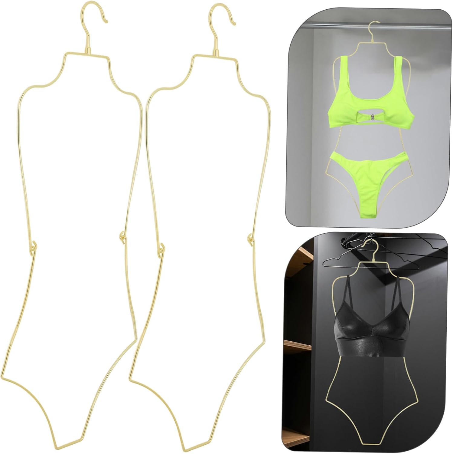 Outanaya 2pcs Metal Swimwear Hangers for Bikini and Swimsuit Display and Storage Hangers