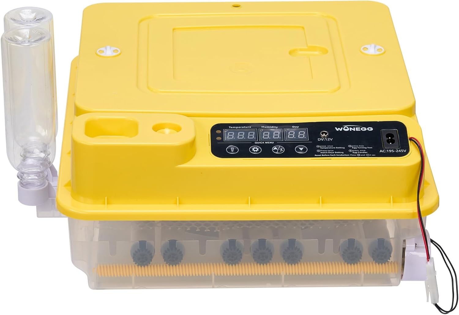 Havemies Digital Fully Automatic Egg Incubator 24-36 Eggs, Single Layer Tray, 110V 120W with Fahrenheit Humidity/Temp Settings, Day Counter & LED Candling, Auto Turner, PP Case